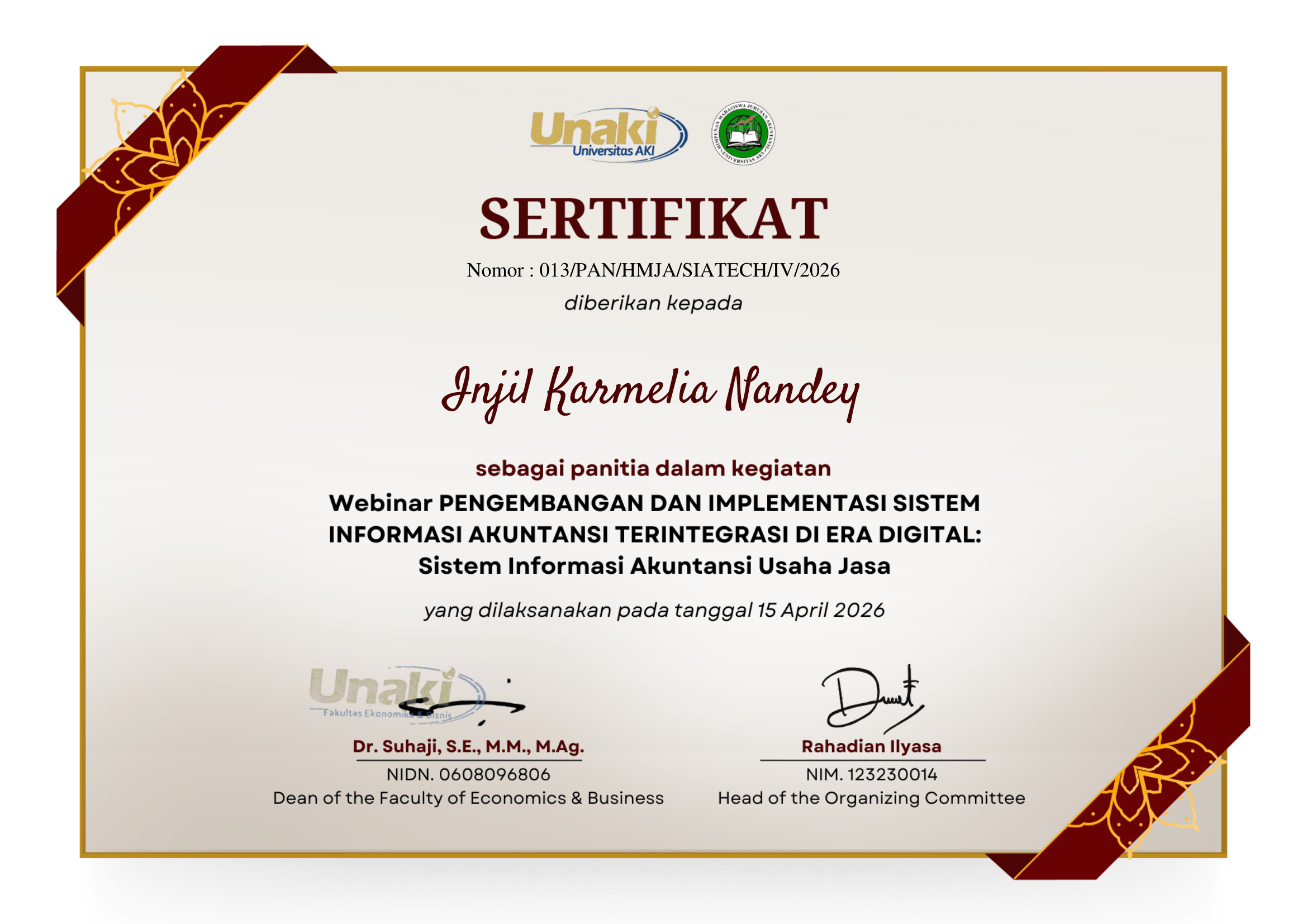Webinar SIA Usaha Jasa